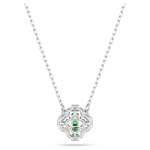 Una Angelic pendant Mixed cuts, Green, Rhodium plated